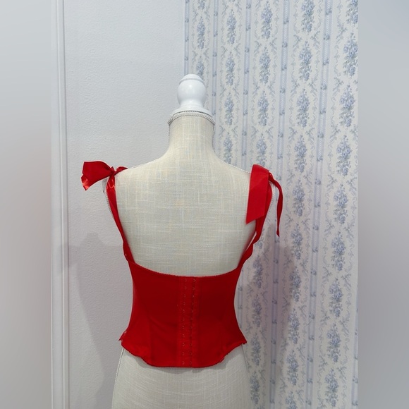 Vintage Red Corset bustier cami top - Picture 2 of 5